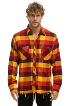 Retro PLAID FLANNEL LIGHT WEIGHT UNISEX WESTERN SHIRT - SURFY PLAID