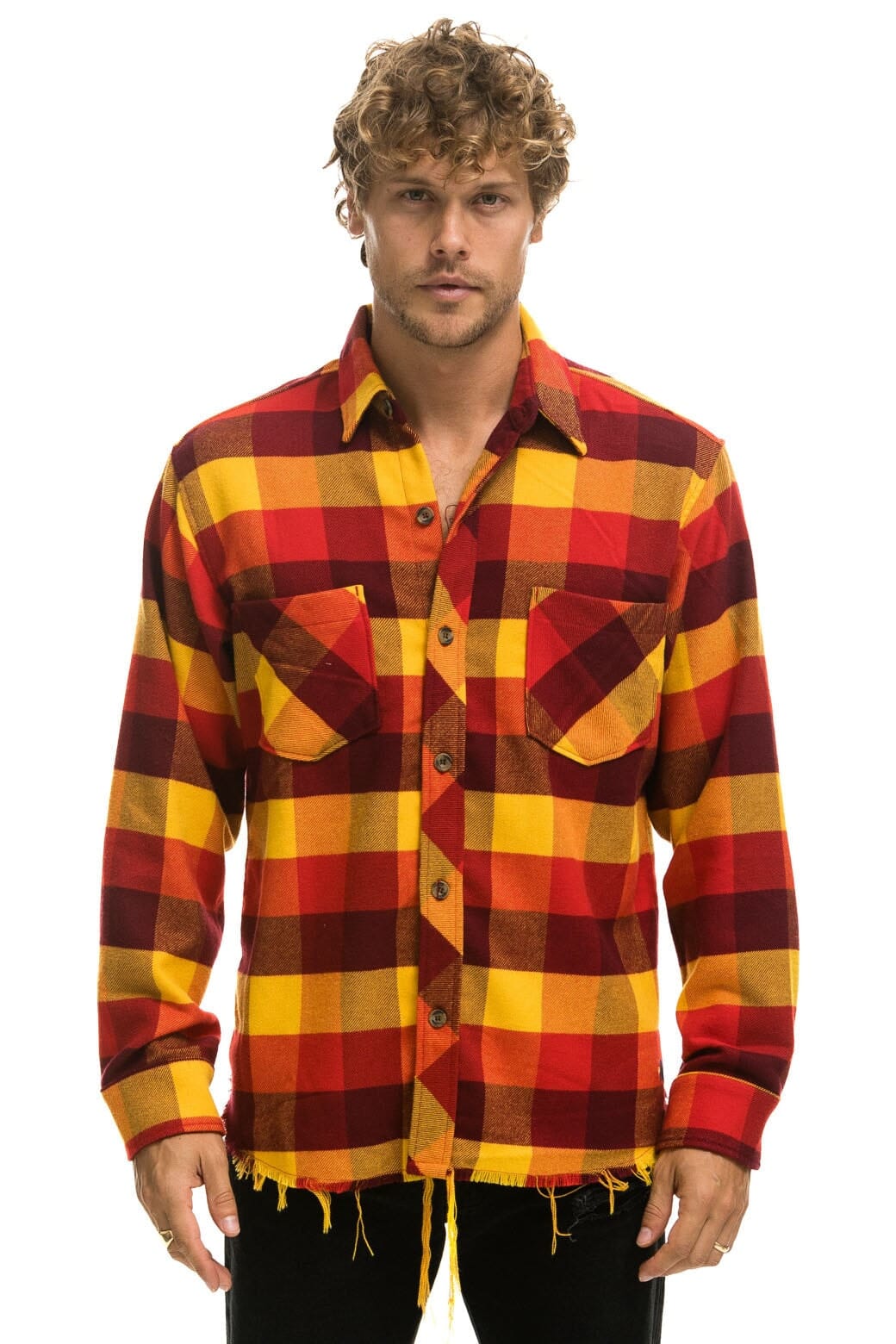 Retro PLAID FLANNEL LIGHT WEIGHT UNISEX WESTERN SHIRT - SURFY PLAID