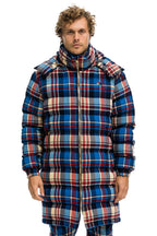 Retro PLAID UNISEX LONG TREKKER JACKET - PATRIOT PLAID