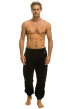 Retro QUILTED SWEATPANTS - BLACK