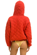 Retro QUILTED ZIP HOODIE RELAXED - RED