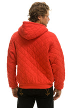 Retro QUILTED ZIP HOODIE RELAXED - RED