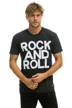Retro ROCK AND ROLL TEE - CHARCOAL