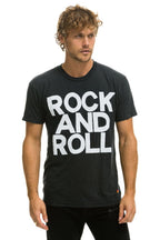 Retro ROCK AND ROLL TEE - CHARCOAL
