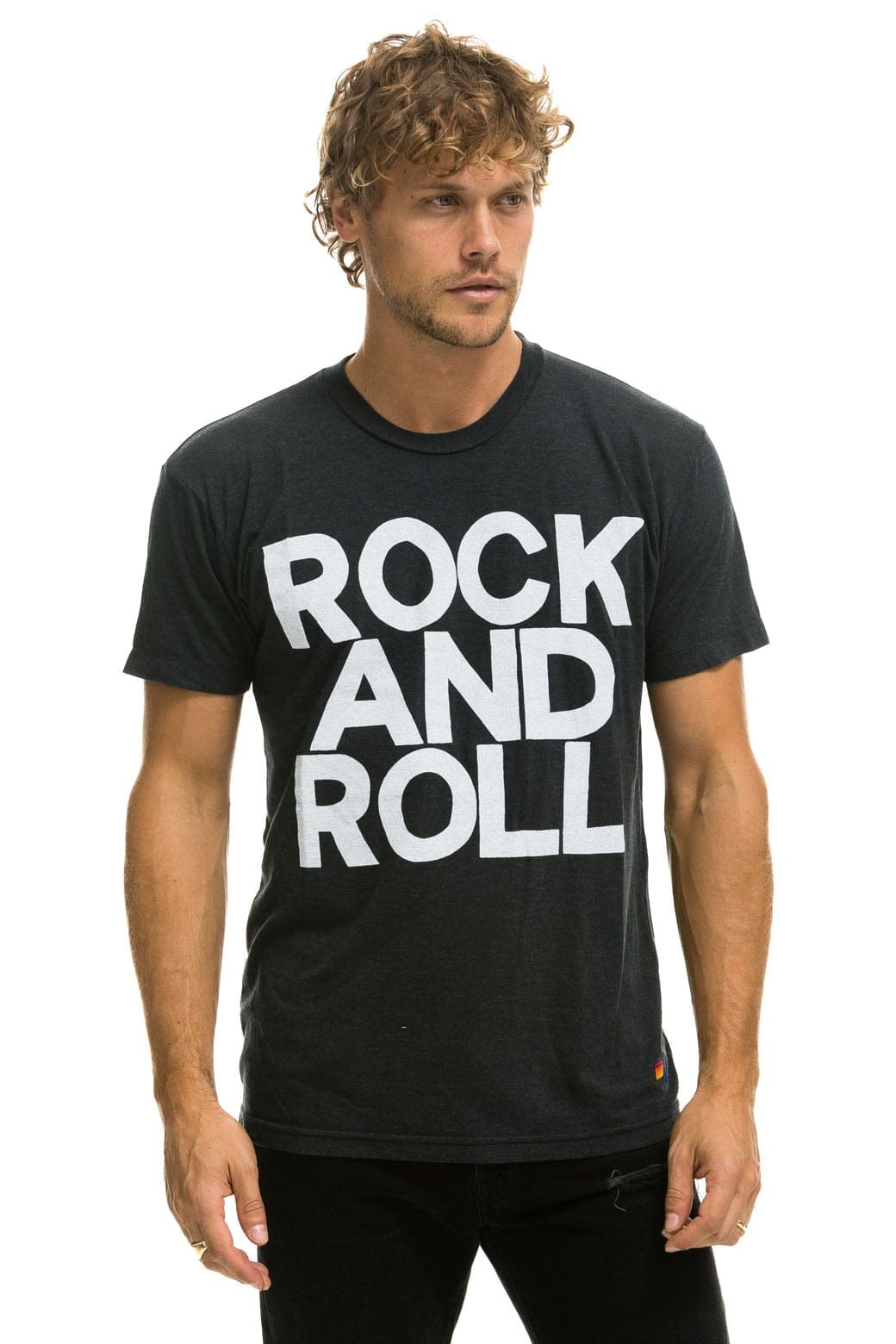 Retro ROCK AND ROLL TEE - CHARCOAL