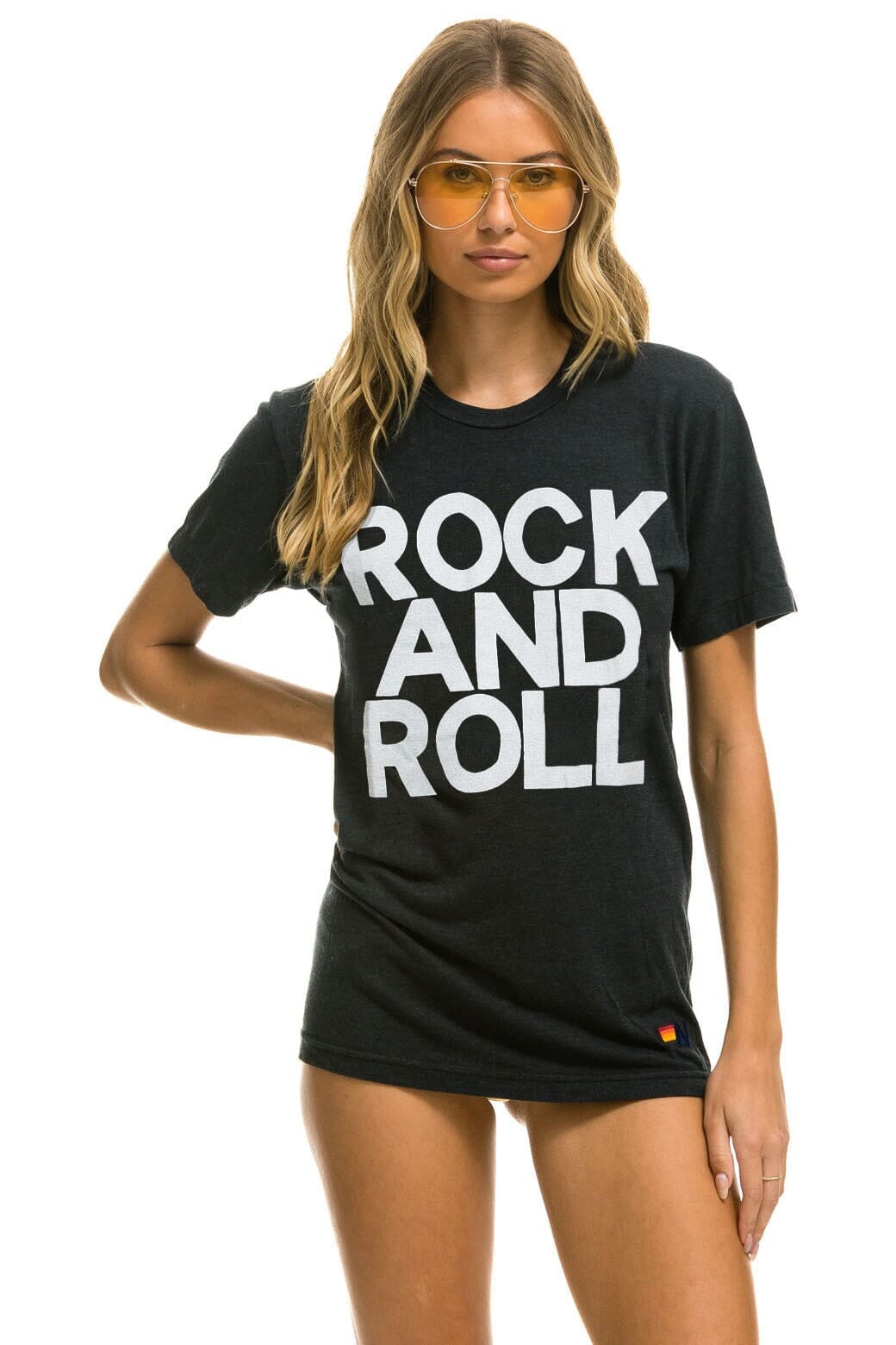 Retro ROCK AND ROLL TEE - CHARCOAL