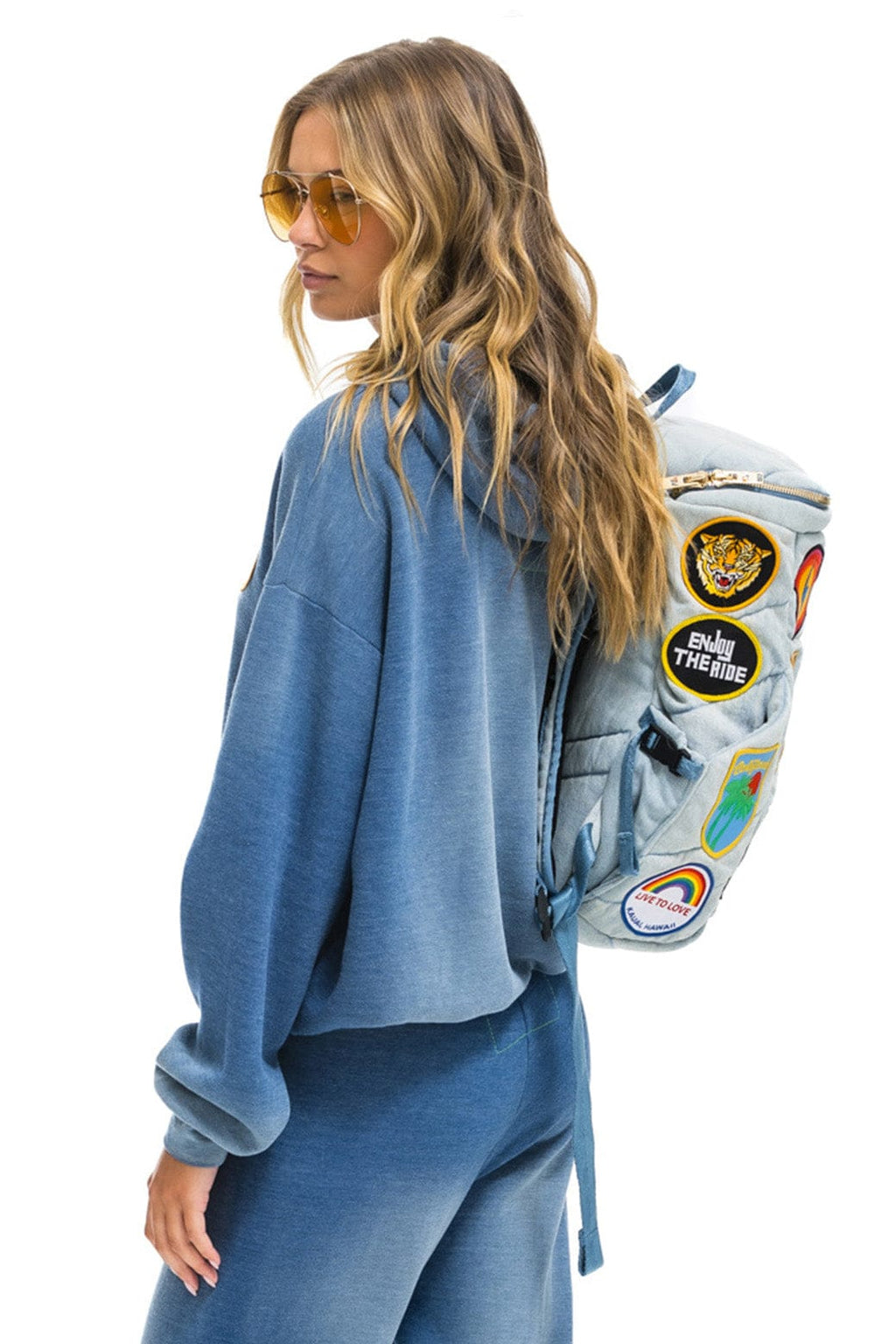 Retro VINTAGE PATCH DENIM PUFFER BACKPACK - SUPER LIGHT VINTAGE