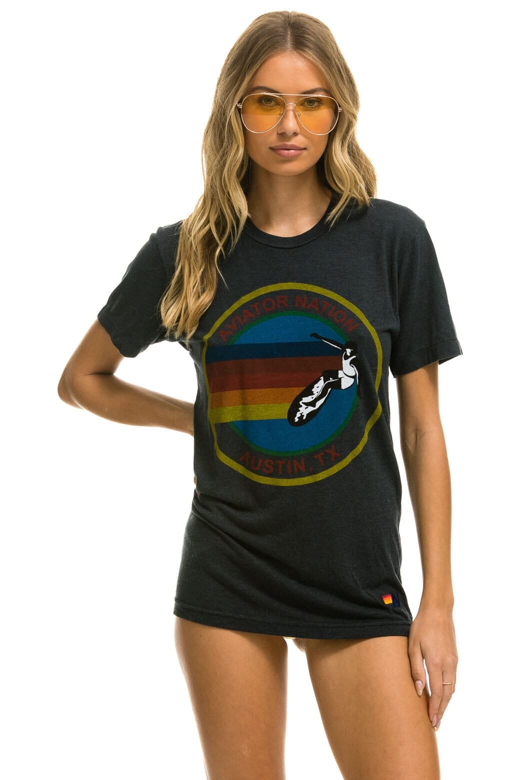Retro SIGNATURE AUSTIN TEE - CHARCOAL