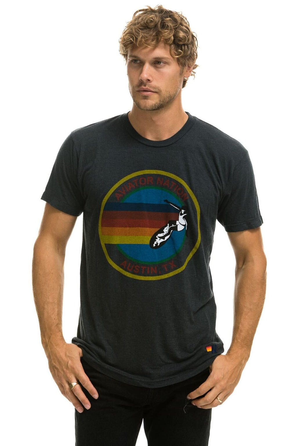 Retro SIGNATURE AUSTIN TEE - CHARCOAL