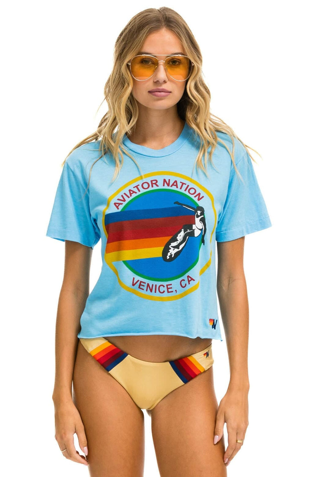 Retro SIGNATURE VENICE BOYFRIEND TEE - SKY