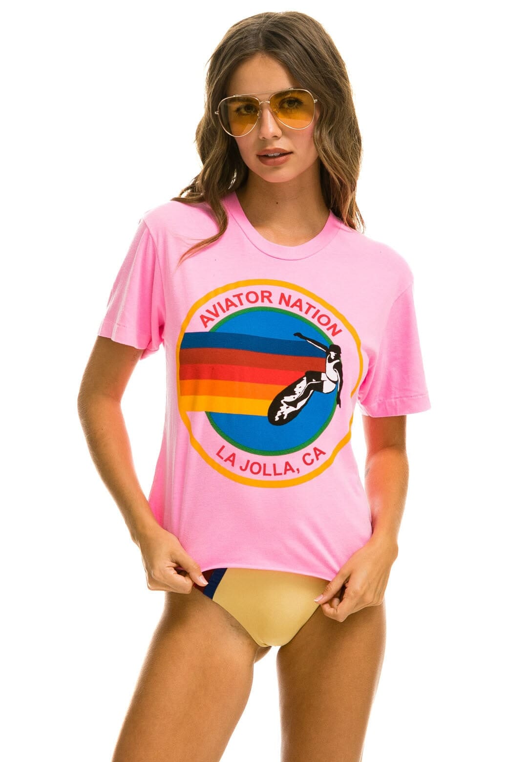 Retro SIGNATURE LA JOLLA BOYFRIEND TEE - NEON PINK