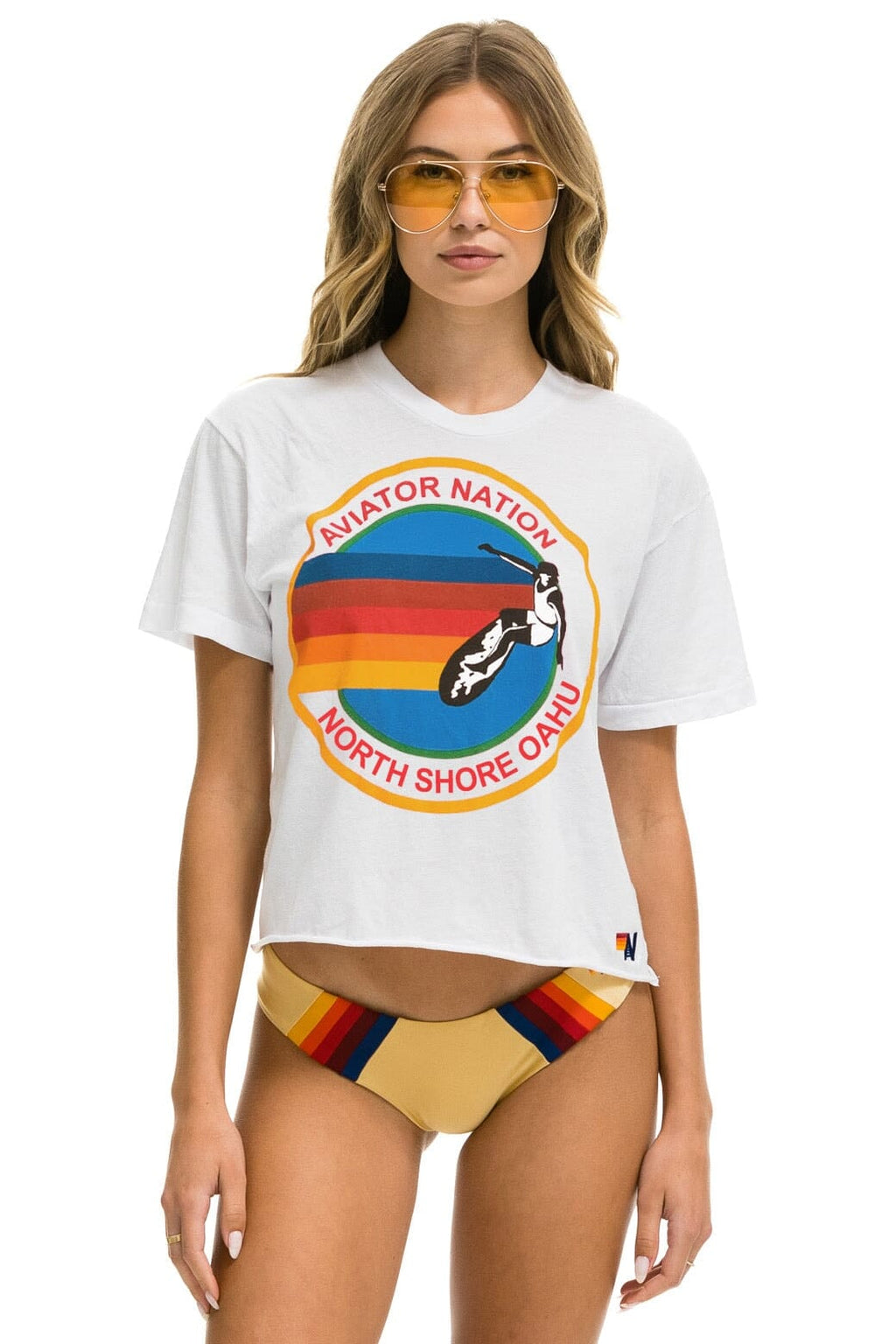 Retro SIGNATURE NORTH SHORE BOYFRIEND TEE - WHITE