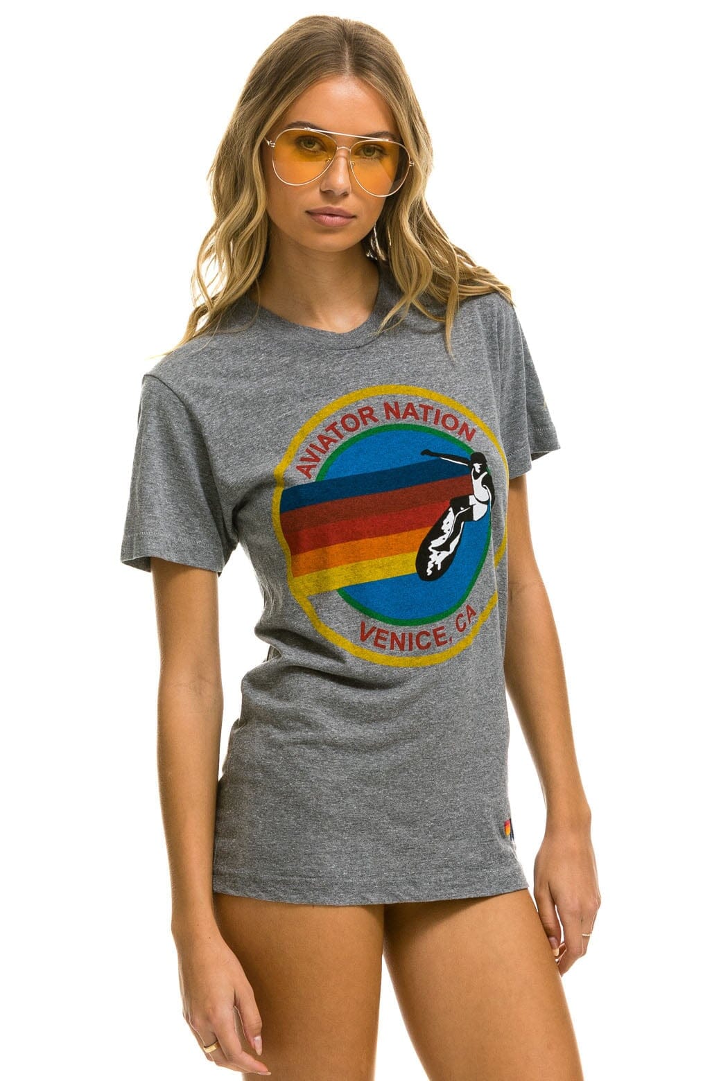Retro SIGNATURE VENICE TEE - HEATHER GREY