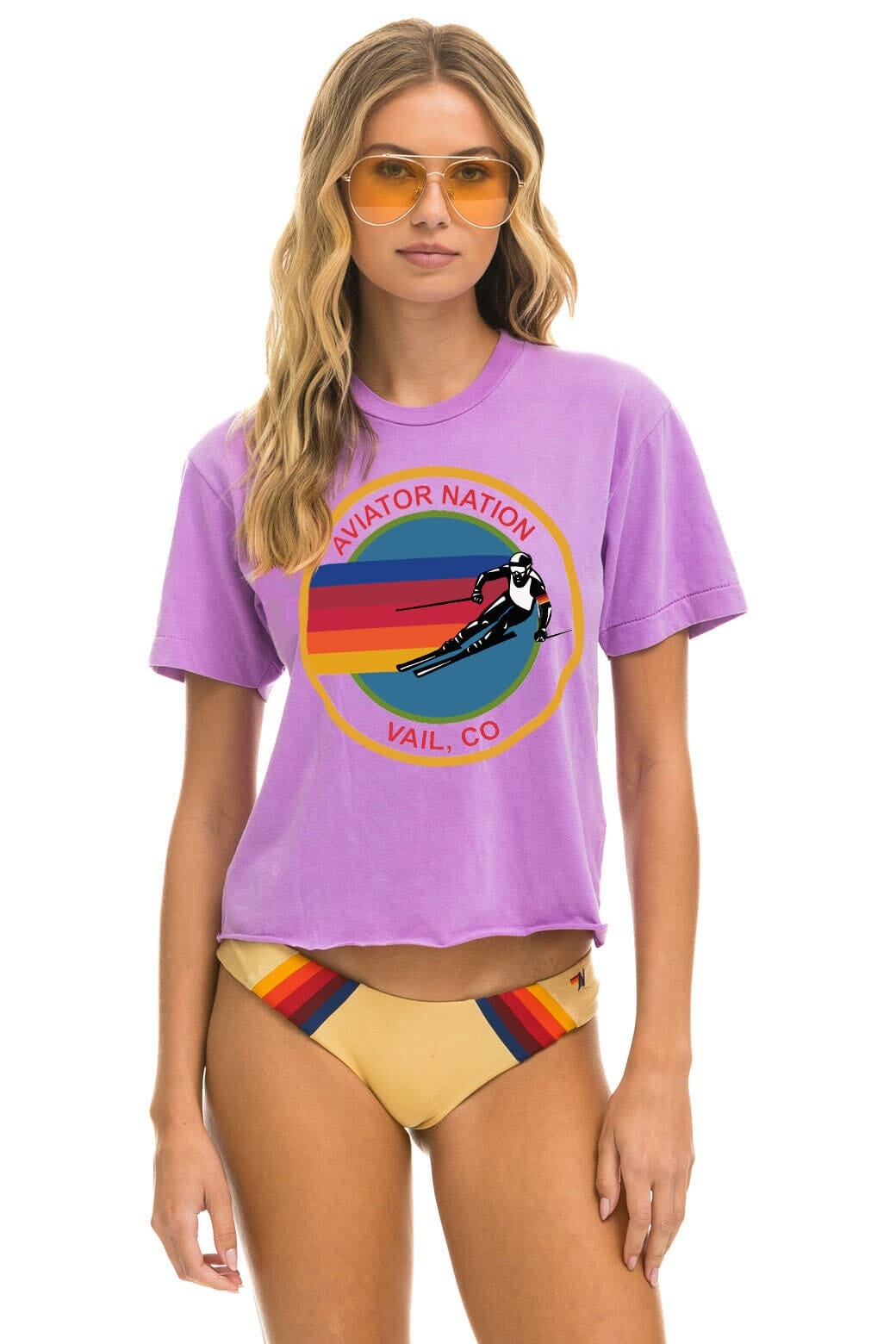 Retro SIGNATURE VAIL BOYFRIEND TEE - NEON PURPLE