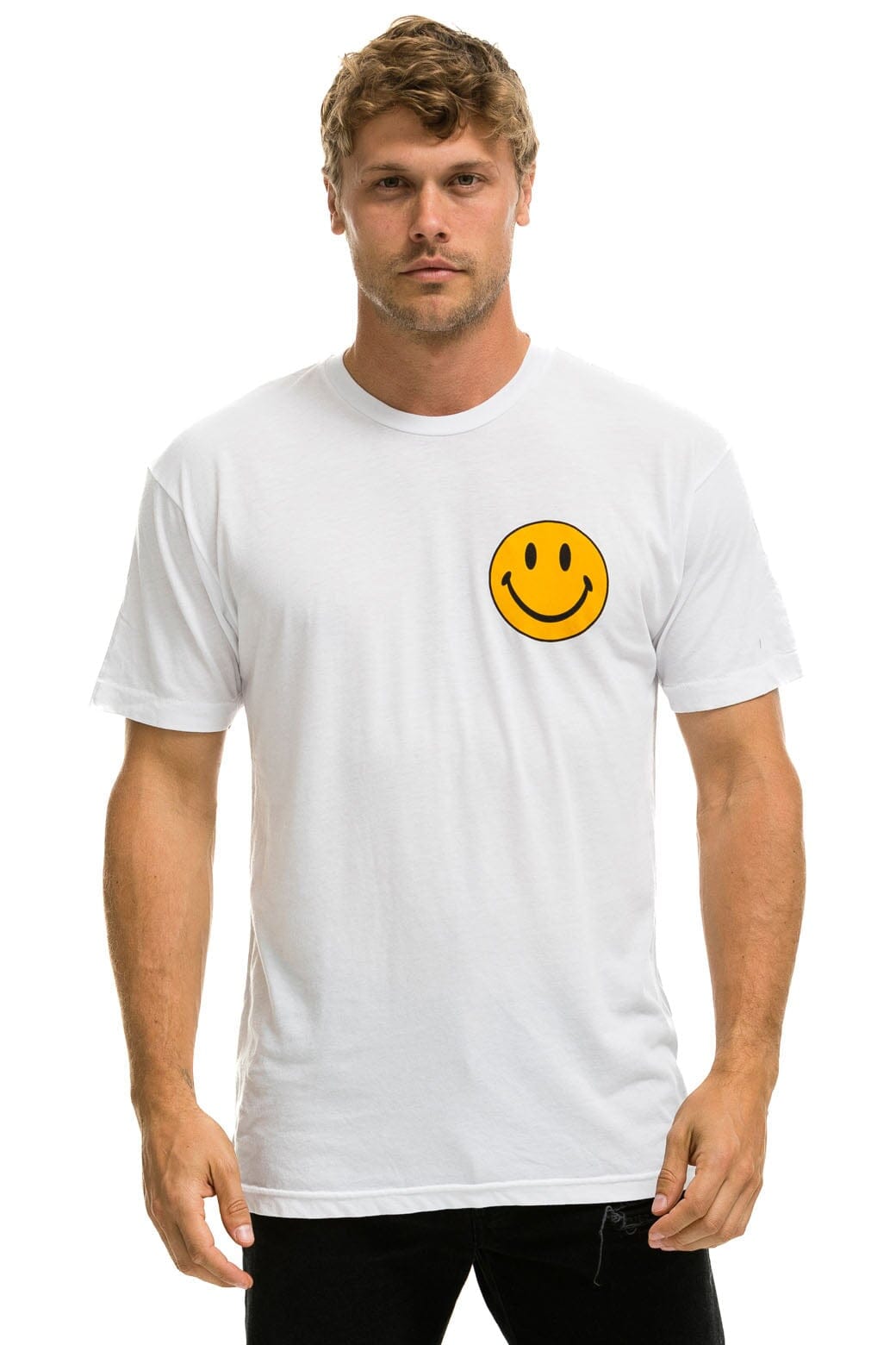 Retro SMILEY 2 CREW TEE - WHITE