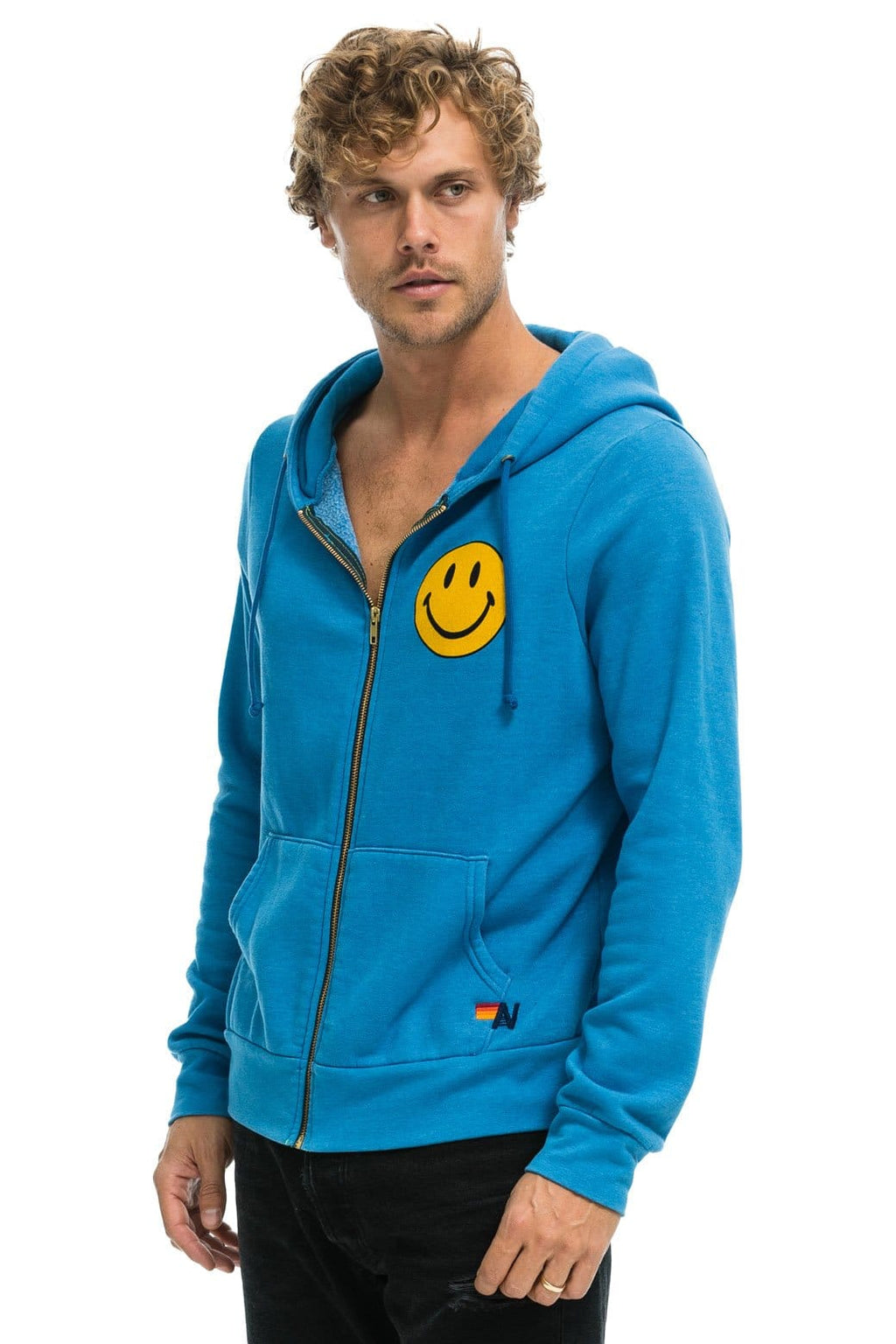 Retro SMILEY 2 HOODIE - OCEAN