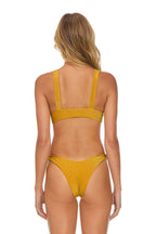 Retro SPARKLE RIVIERA KNOT CHEEKY BIKINI BOTTOMS - GOLD