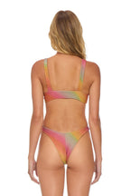 Retro SPARKLE RIVIERA KNOT CHEEKY BIKINI BOTTOMS - RAINBOW