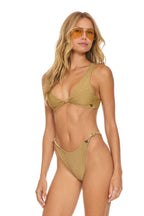 Retro SPARKLE RIVIERA KNOT FRONT TOP BIKINI TOP - SAND