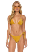 Retro SPARKLE TURKS TRIANGLE BIKINI TOP - GOLD