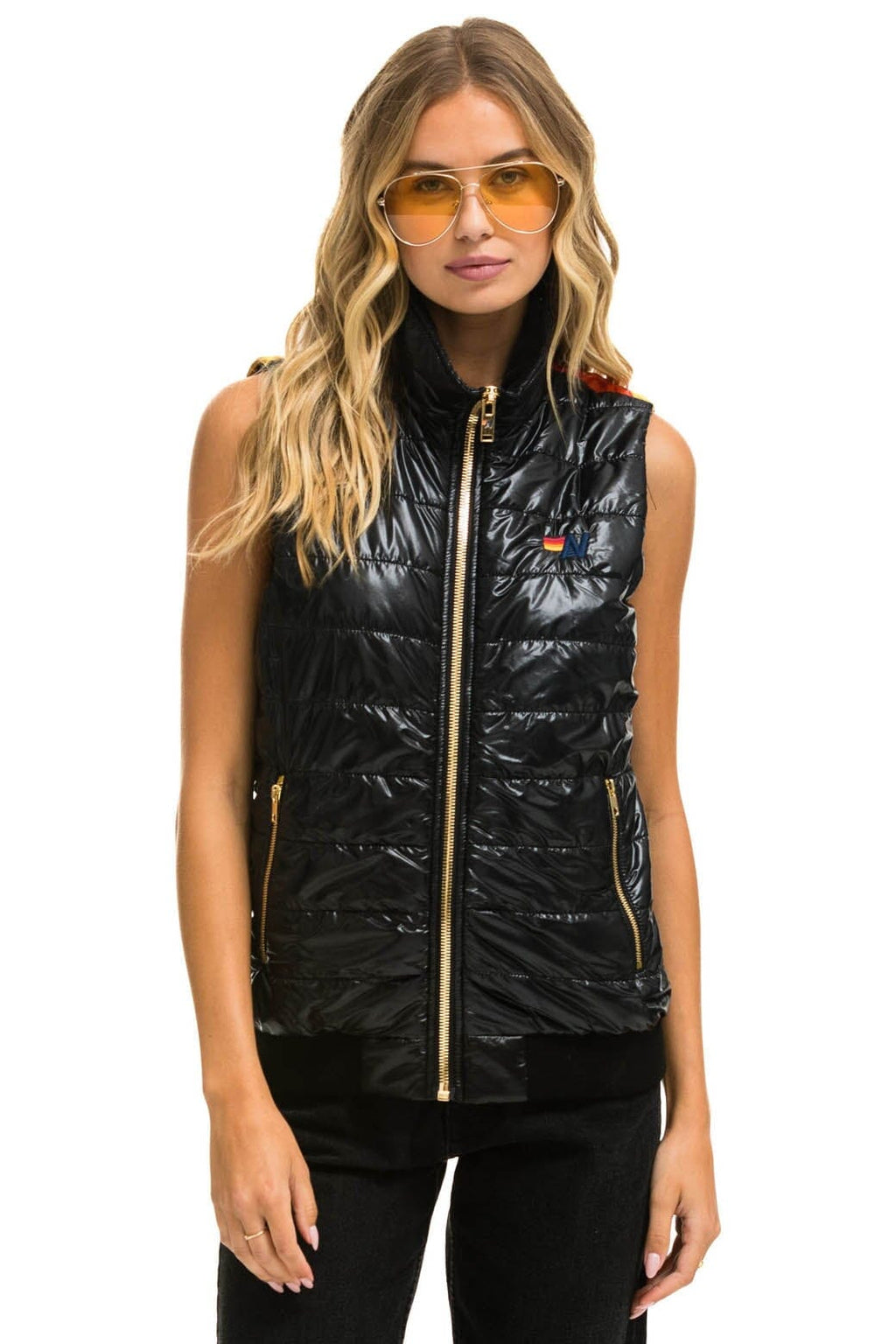 Retro SUNBURST VEST - GLOSSY BLACK