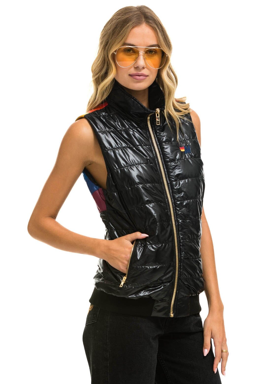 Retro SUNBURST VEST - GLOSSY BLACK