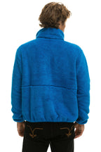 Retro TEDDY UNISEX HALF ZIP JACKET - BLUE CINA