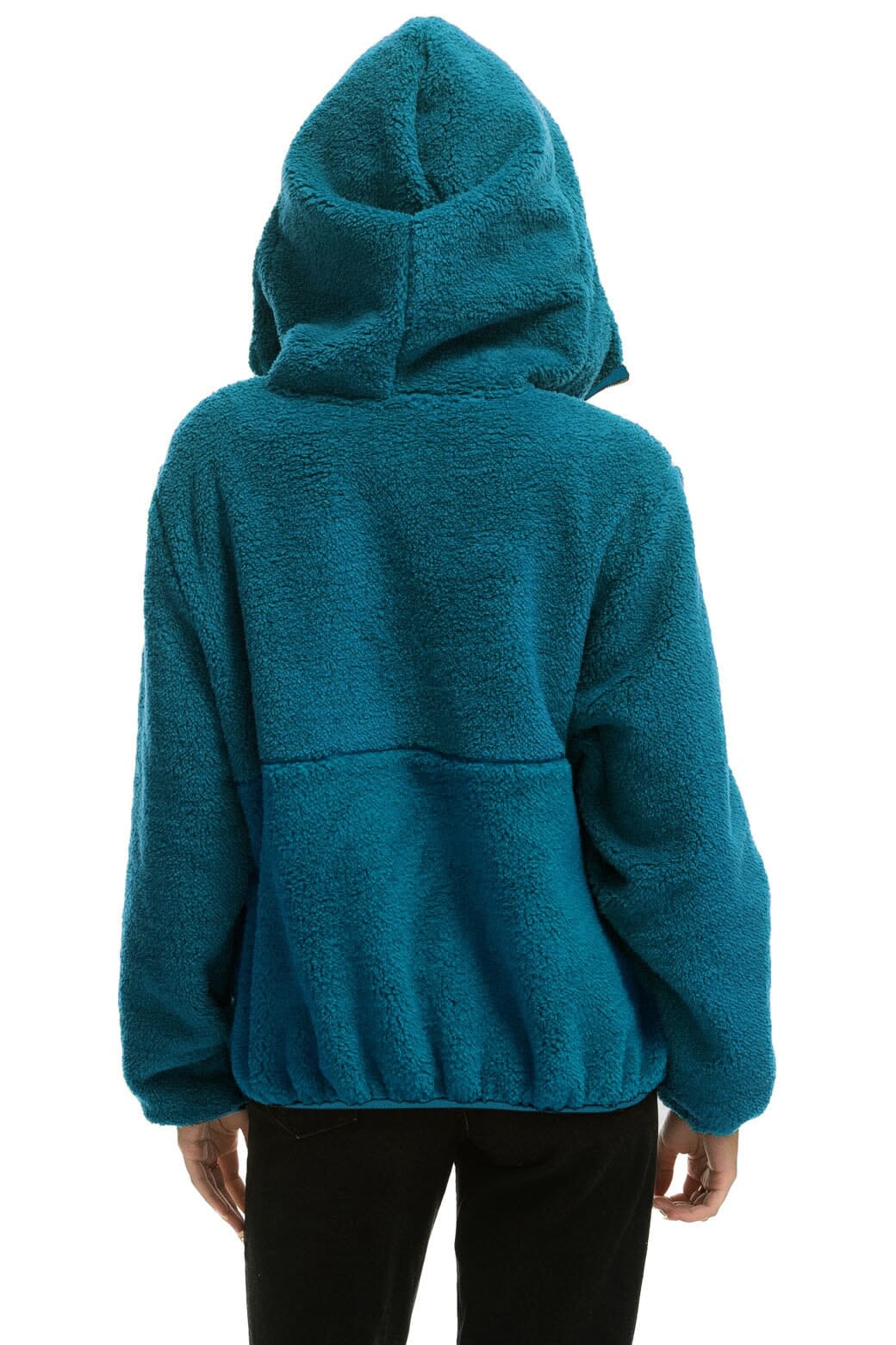 Retro TEDDY UNISEX HOODED HALF ZIP JACKET - CAPRI