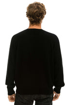 Retro UNISEX BOLT CASHMERE LIGHT SWEATER - BLACK WHITE BOLT