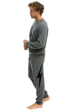 Retro UNISEX BOLT CASHMERE LIGHT SWEATER - DEEP HEATHER BLACK BOLT