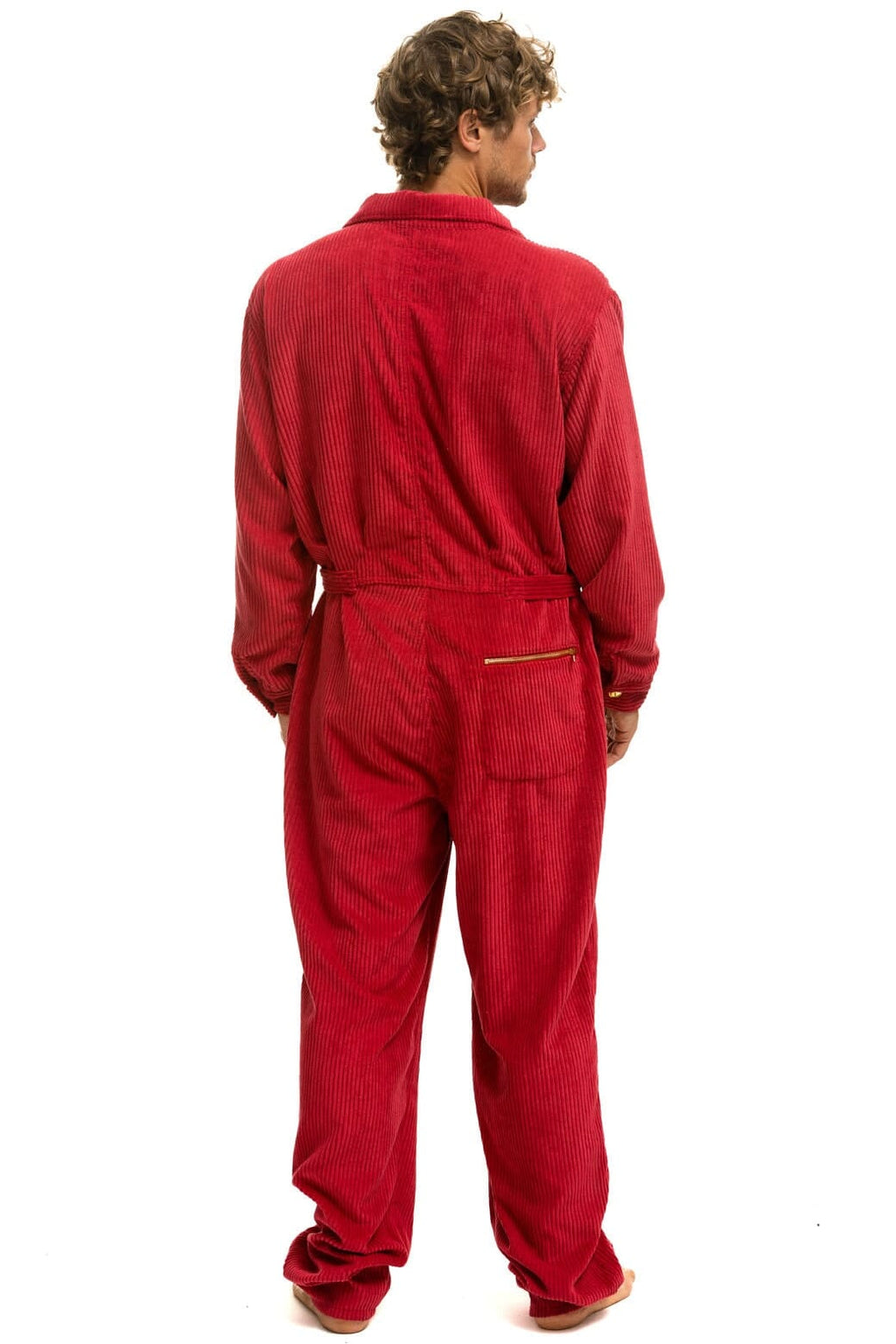 Retro UNISEX CORDUROY FLIGHT SUIT - CHERRY