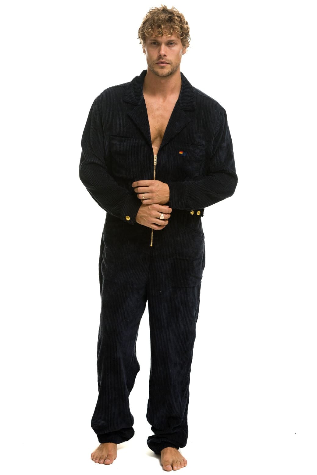 Retro UNISEX CORDUROY FLIGHT SUIT - NAVY