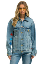 Retro STOKED OVERSIZED CONCERT DENIM JACKET - VINTAGE