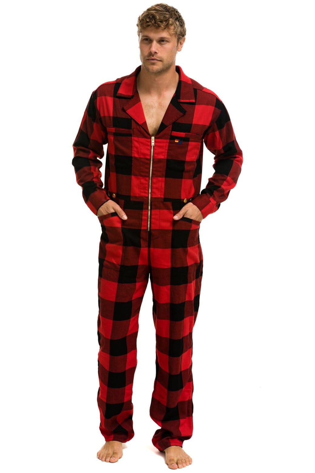 Retro UNISEX PLAID FLIGHT SUIT - BUFFALO PLAID
