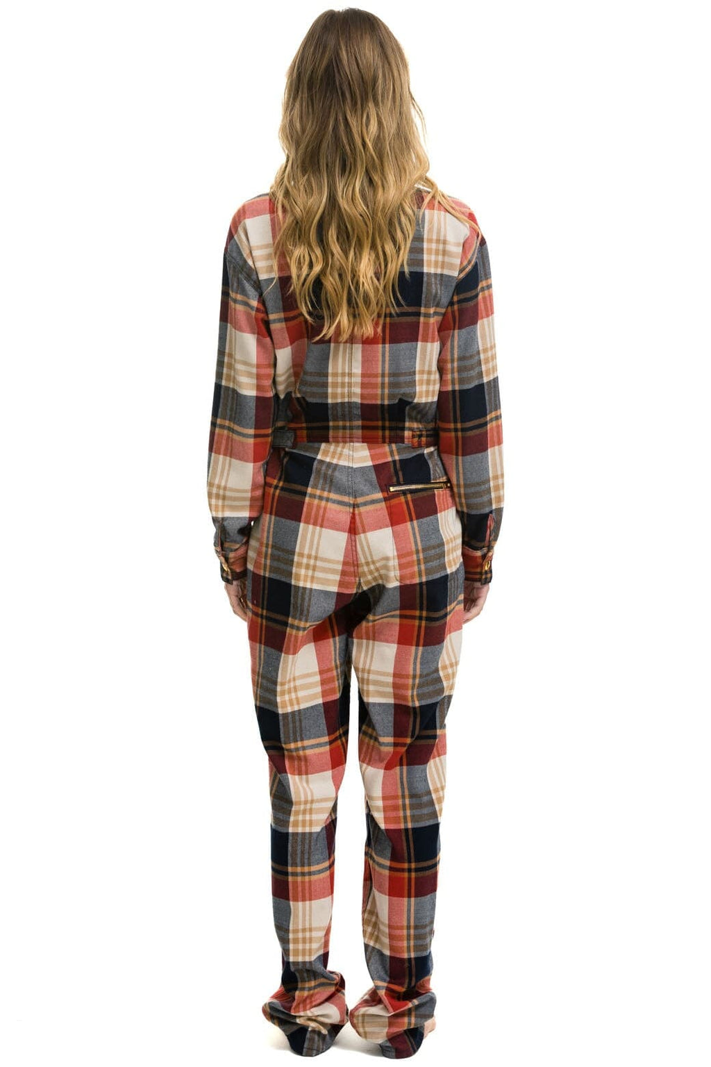 Retro UNISEX PLAID FLIGHT SUIT - COWBOY PLAID