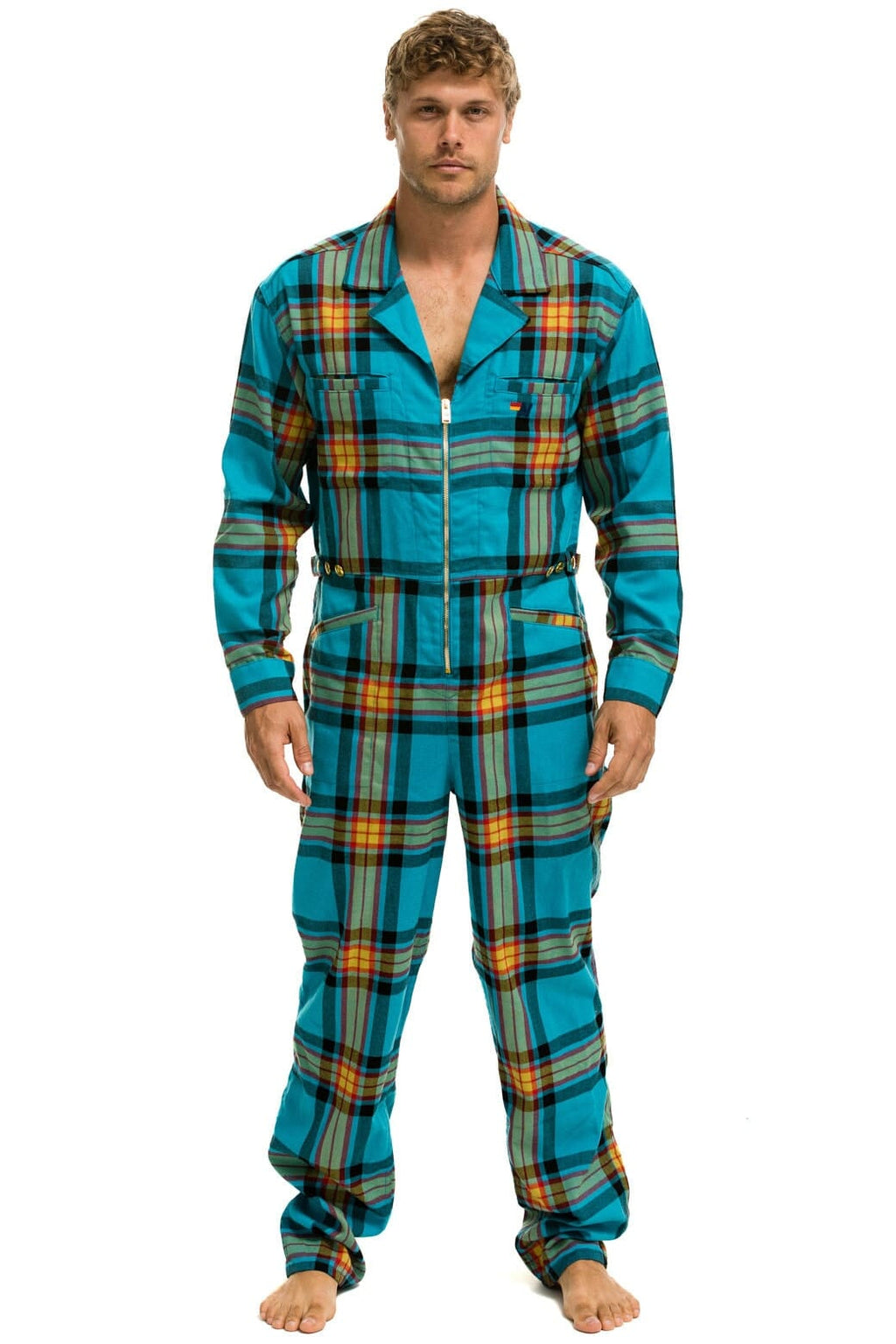 Retro UNISEX PLAID FLIGHT SUIT - JACKSON PLAID