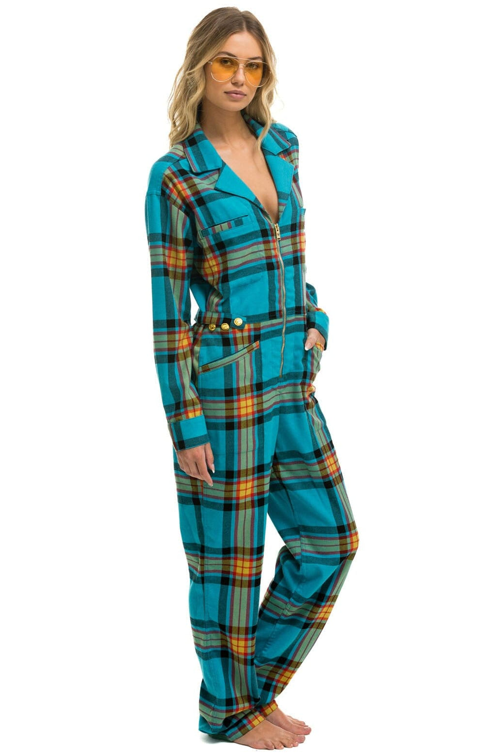 Retro UNISEX PLAID FLIGHT SUIT - JACKSON PLAID