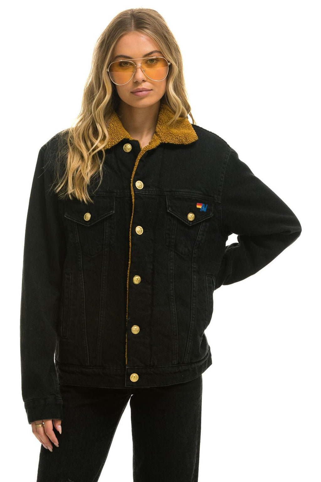 Retro HIGH ON LIFE RANCH SHERPA DENIM JACKET - VINTAGE BLACK