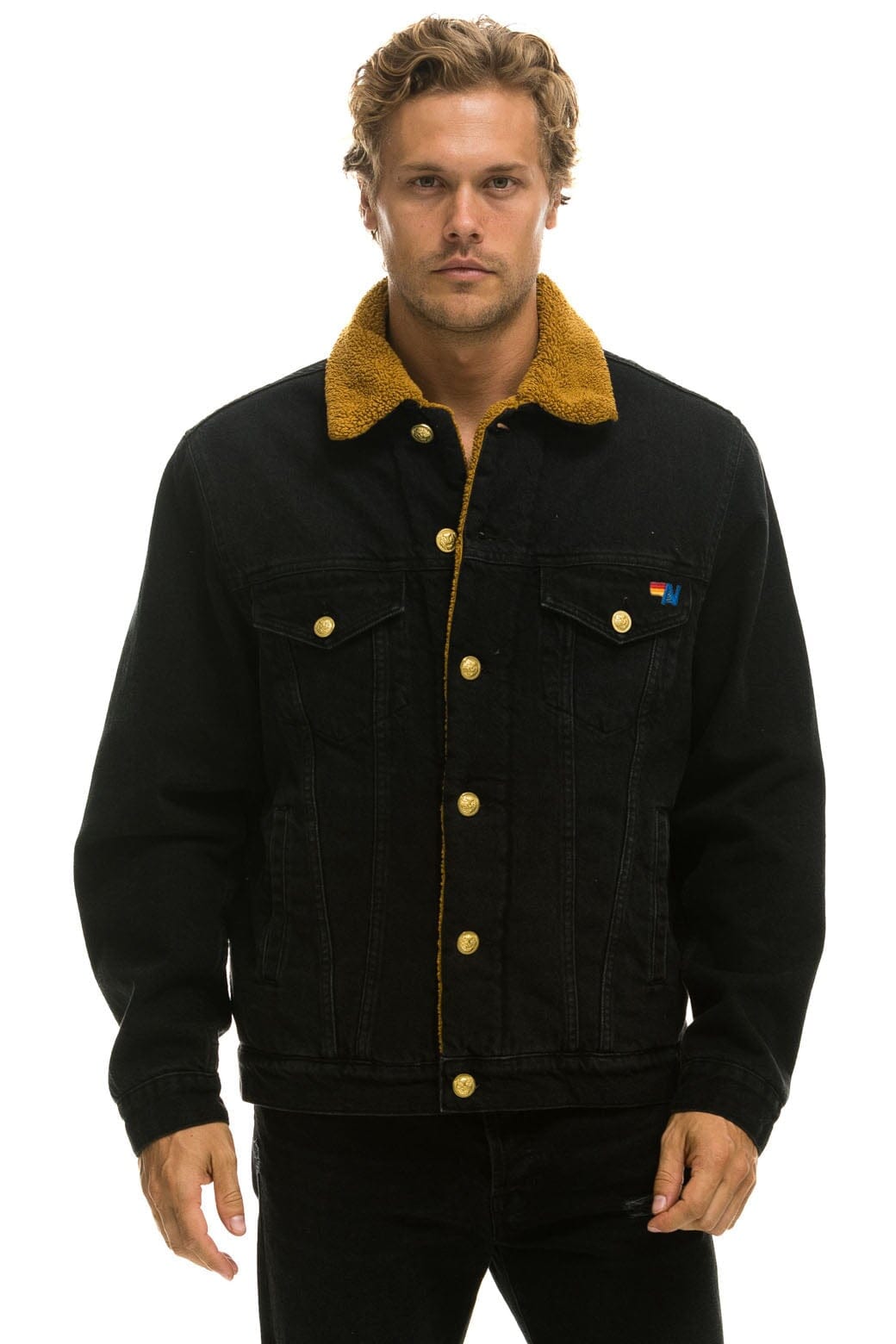Retro HIGH ON LIFE RANCH SHERPA DENIM JACKET - VINTAGE BLACK