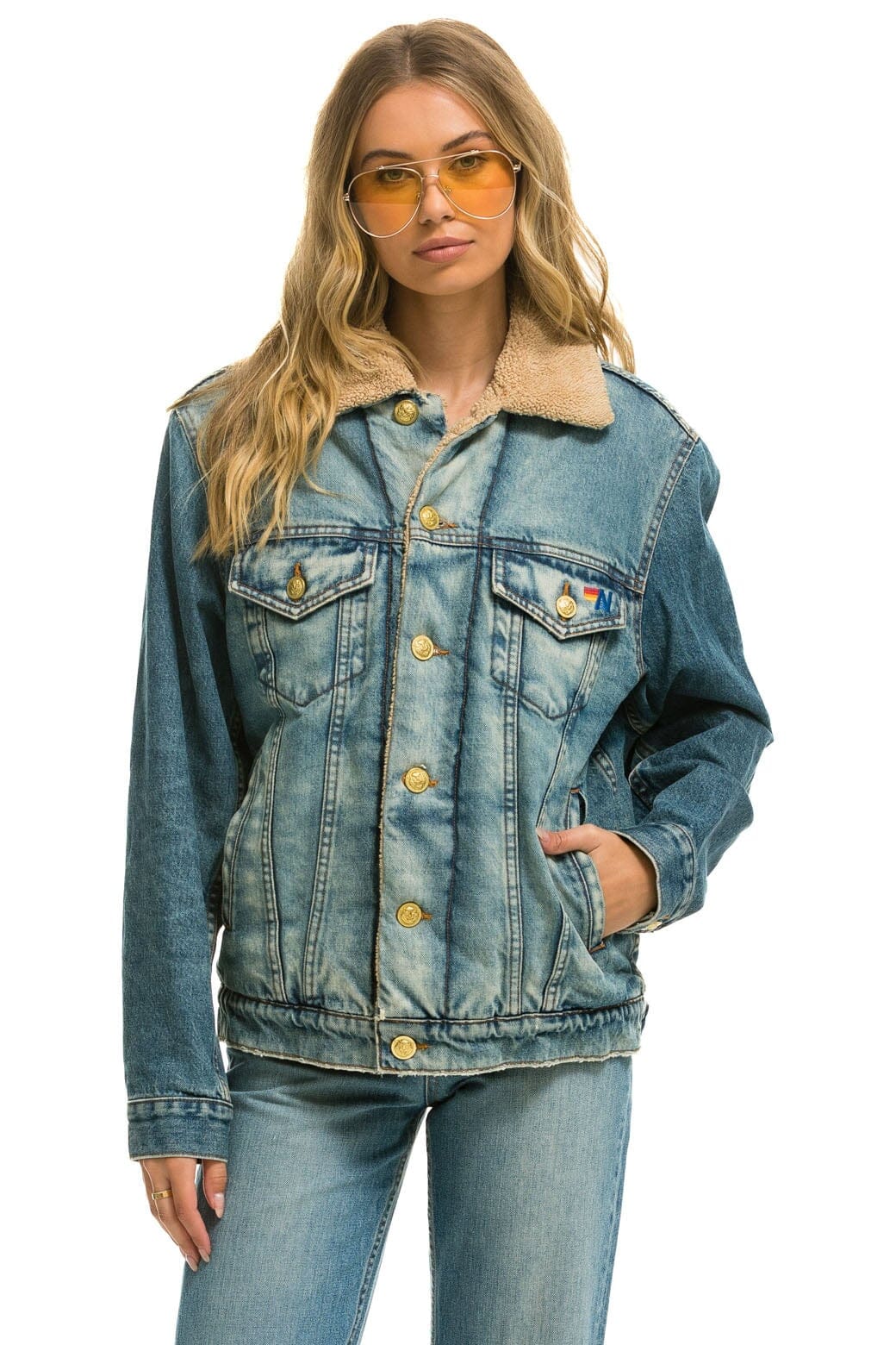 Retro CALI LOVER RANCH SHERPA DENIM JACKET - VINTAGE