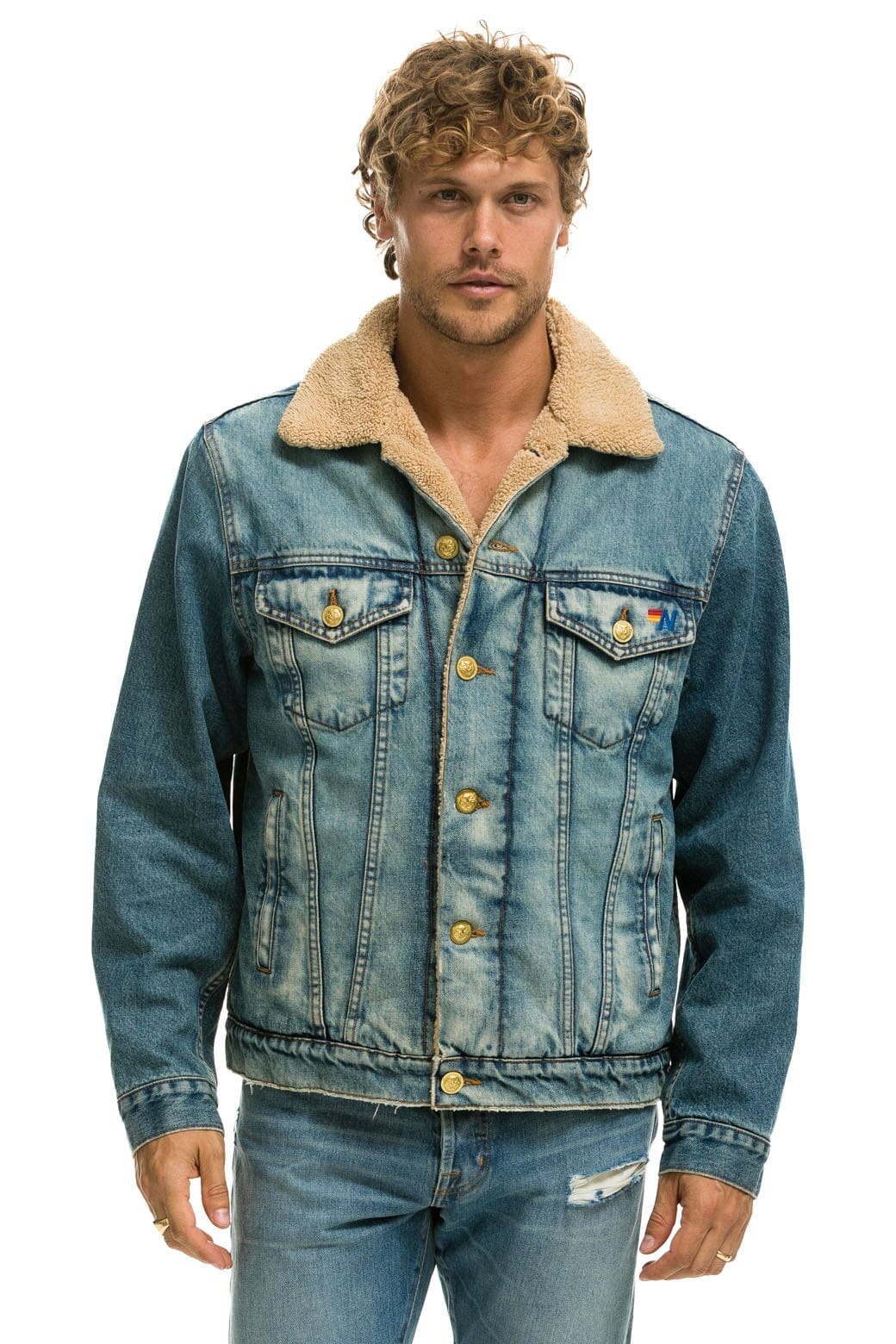 Retro CALI LOVER RANCH SHERPA DENIM JACKET - VINTAGE