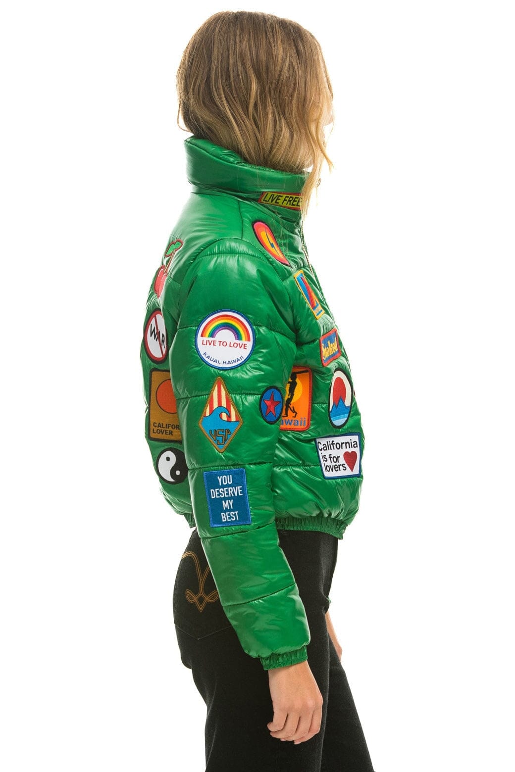 Retro VINTAGE PATCH APRES PUFFER JACKET - AMAZON GLOSSY