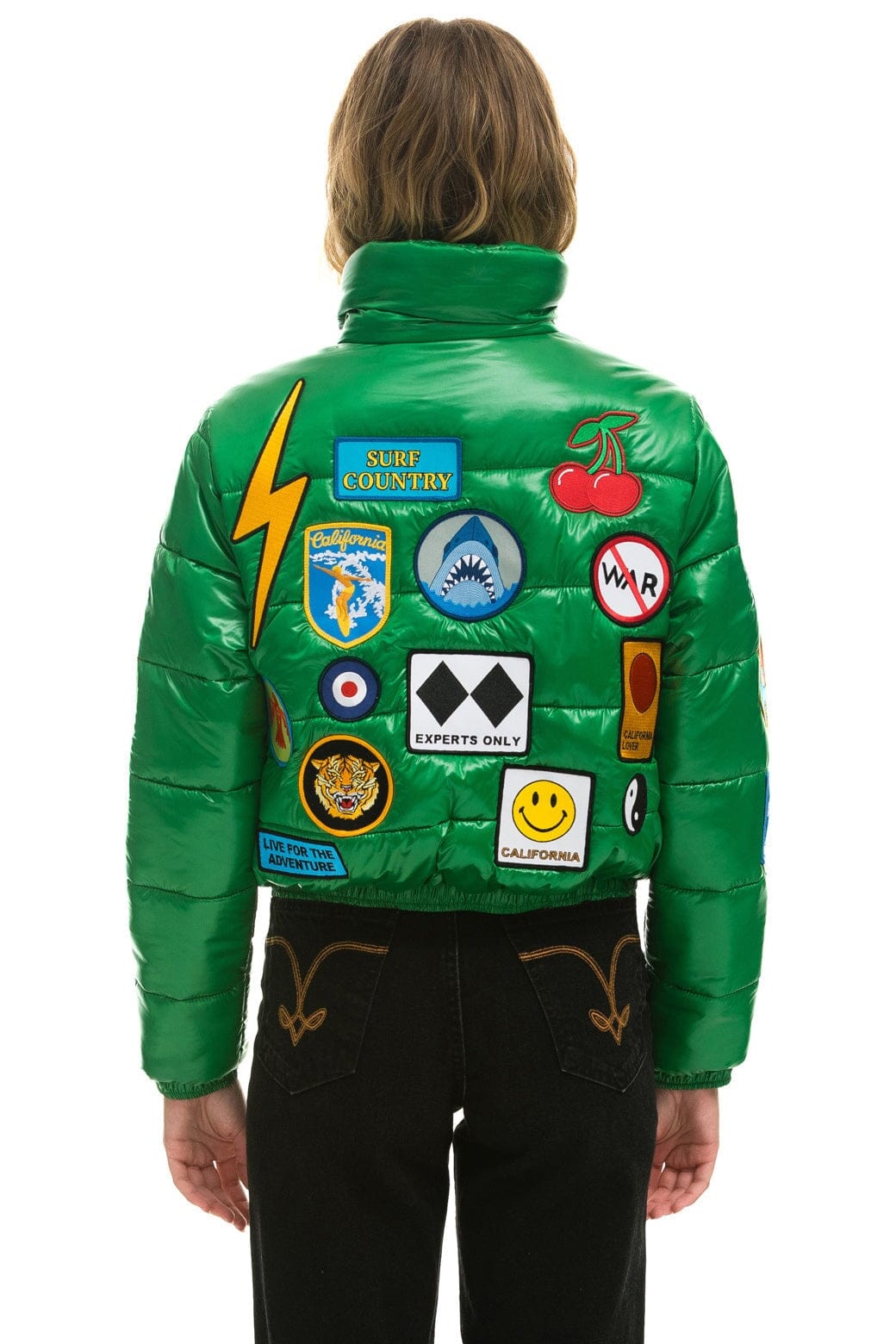 Retro VINTAGE PATCH APRES PUFFER JACKET - AMAZON GLOSSY
