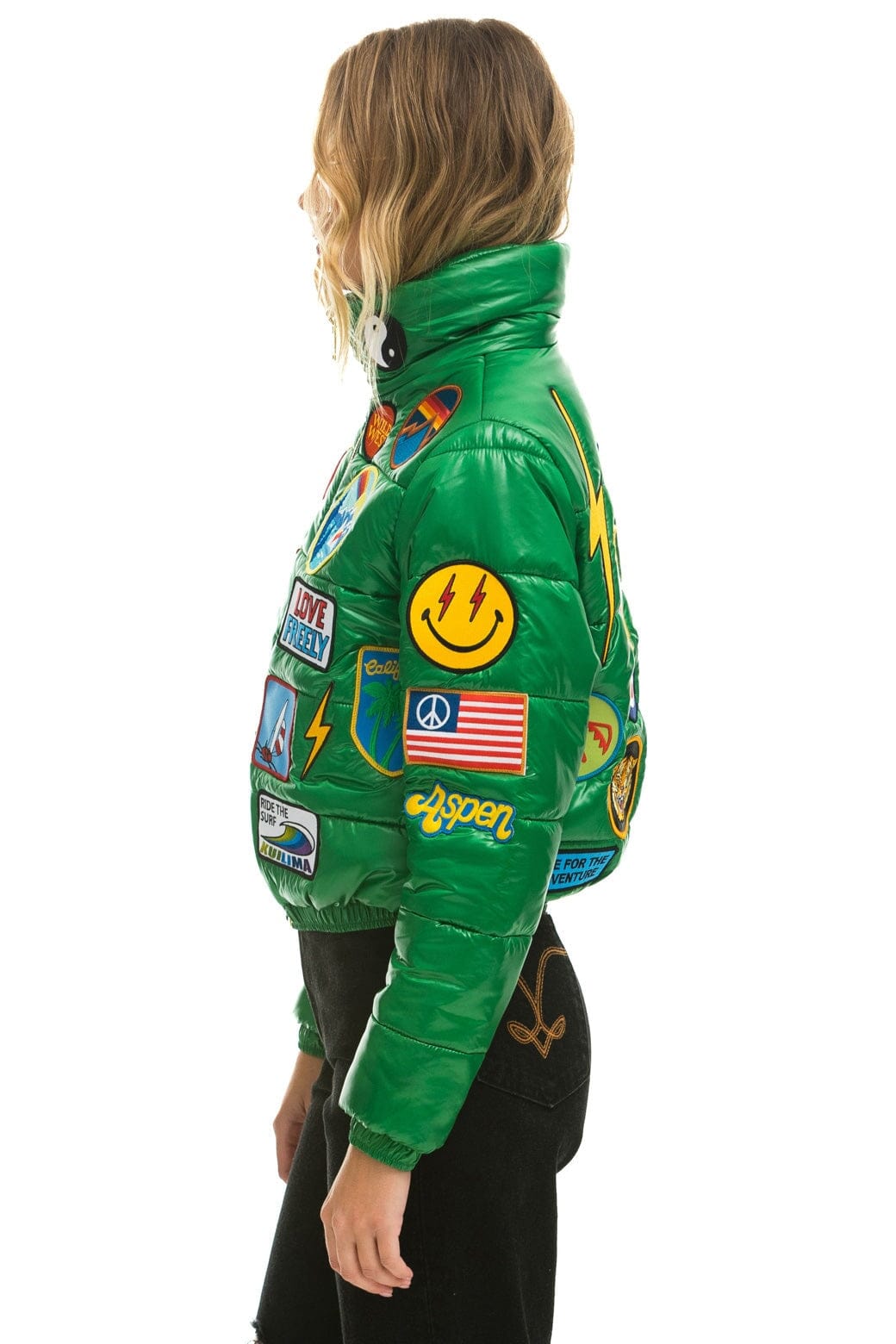 Retro VINTAGE PATCH APRES PUFFER JACKET - AMAZON GLOSSY