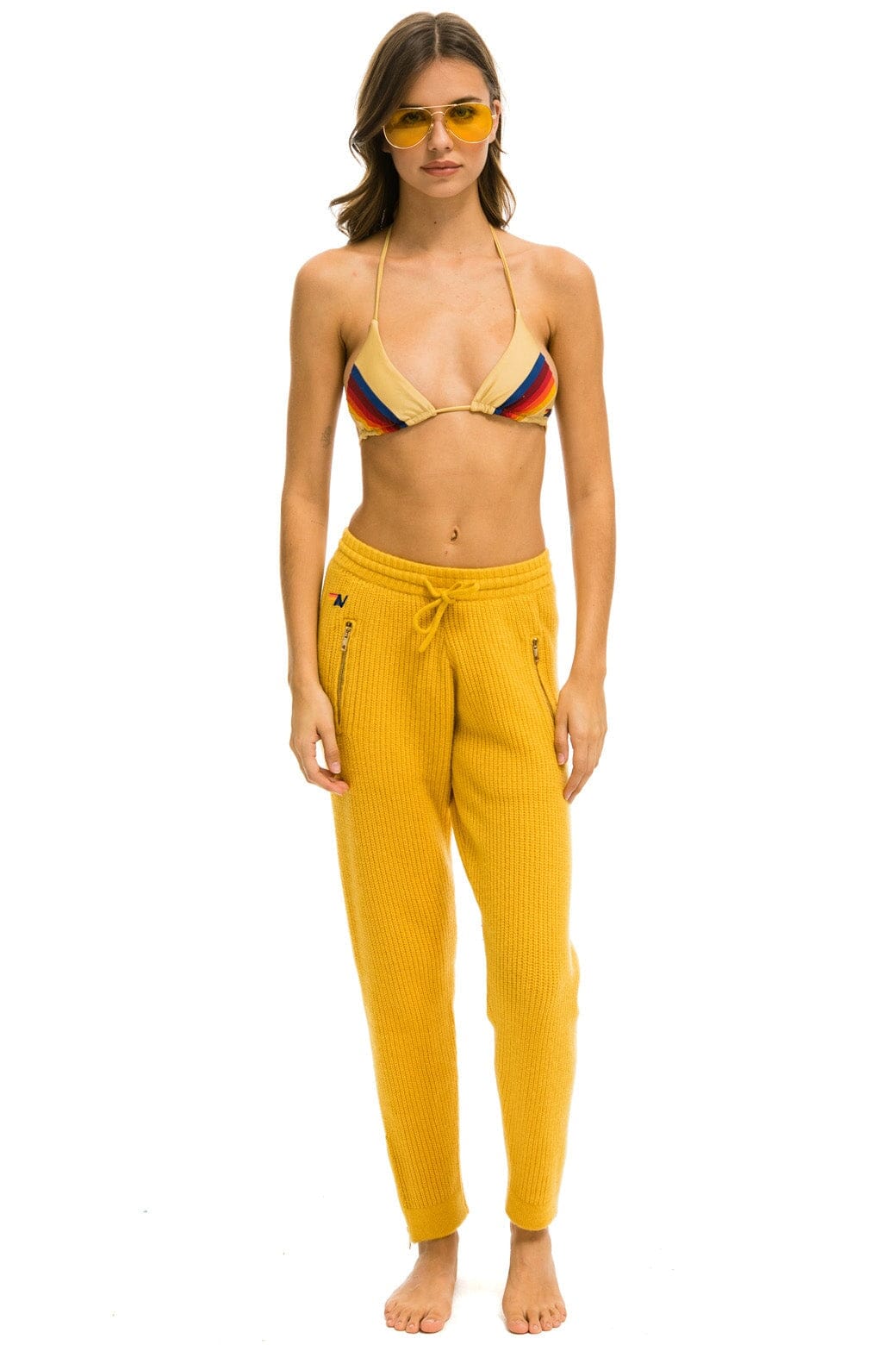 Retro VINTAGE CABIN CASHMERE SWEATER PANT - GOLD