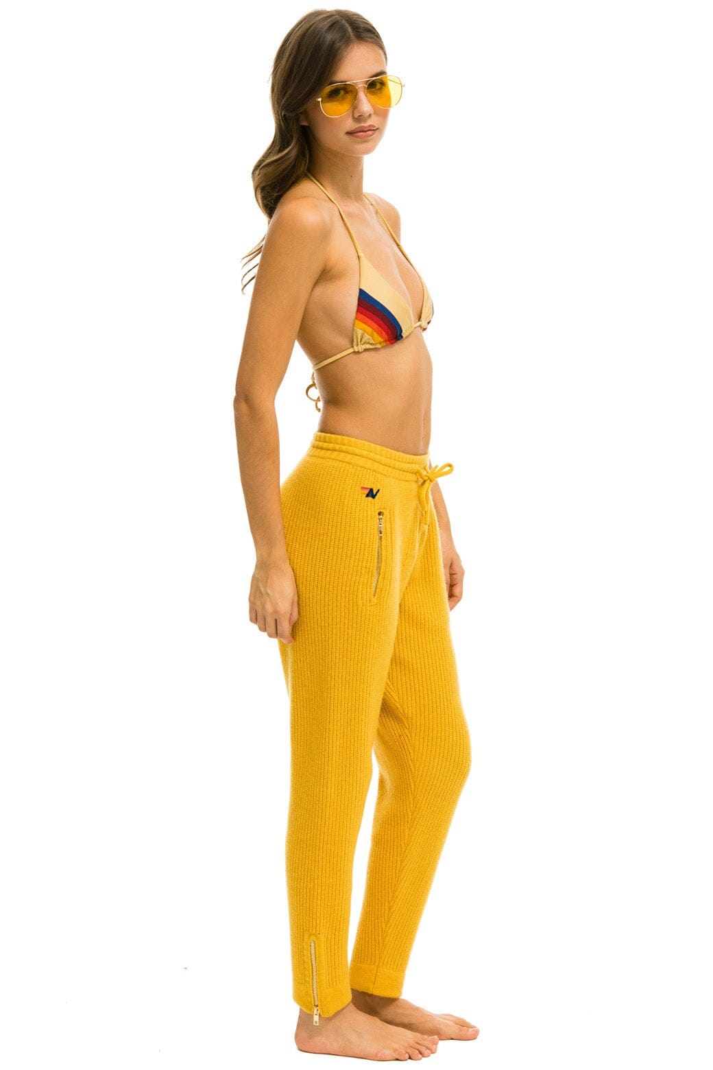 Retro VINTAGE CABIN CASHMERE SWEATER PANT - GOLD