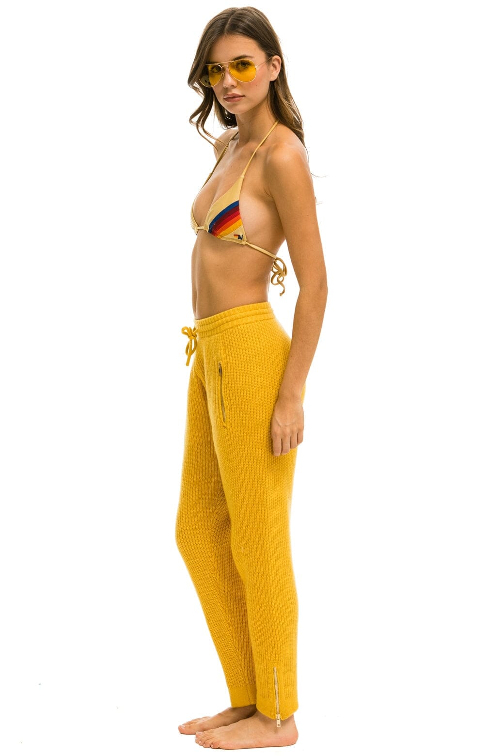 Retro VINTAGE CABIN CASHMERE SWEATER PANT - GOLD