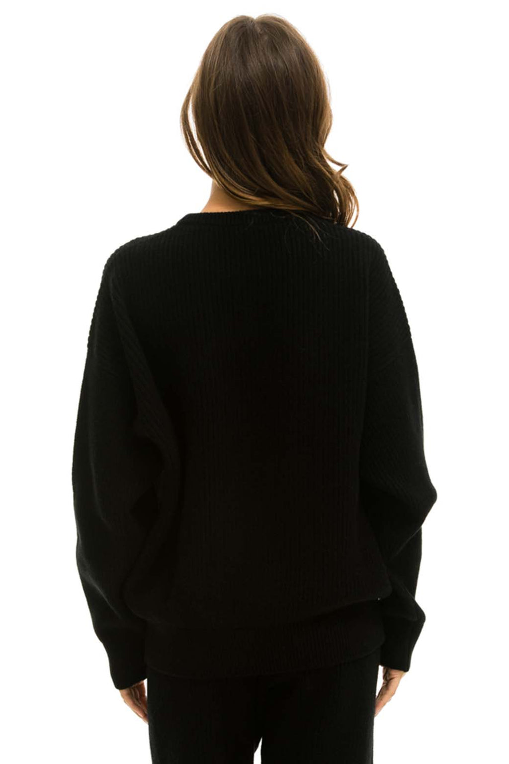 Retro VINTAGE CABIN UNISEX CASHMERE SWEATER - BLACK