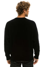 Retro VINTAGE CABIN UNISEX CASHMERE SWEATER - BLACK