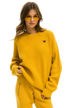 Retro VINTAGE CABIN UNISEX CASHMERE SWEATER - GOLD